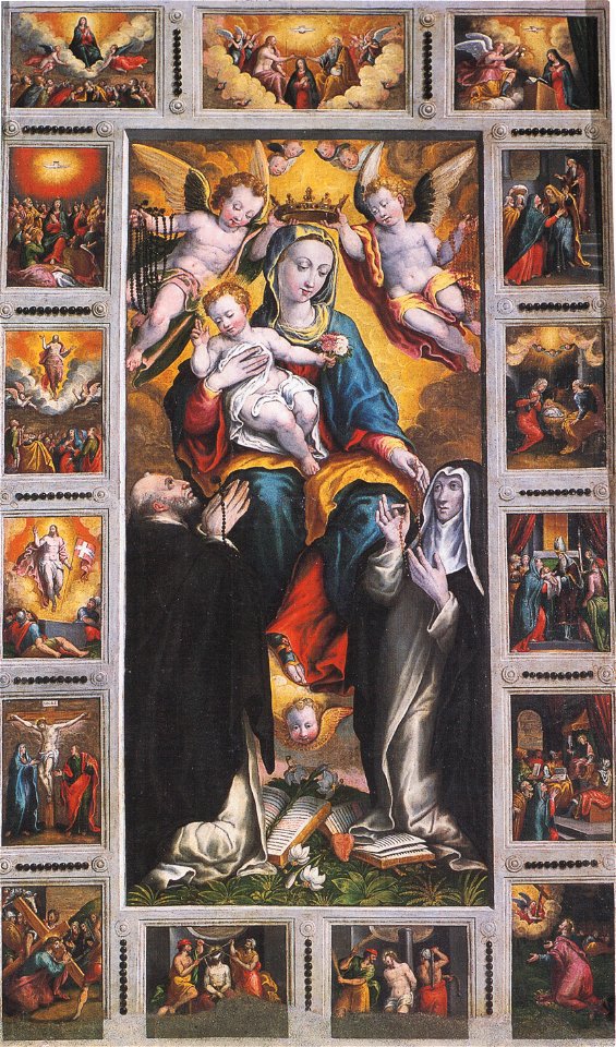 Ercole Ramazzani, Madonna del Rosario, 1589, Montebello di Orciano, chiesa parrocchiale di san Giovanni Battista dedicata a Sant'Anna