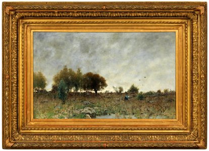 Erik Wedelin - Overcast Weather. Autumn Landscape - NM 4490 - Nationalmuseum. Free illustration for personal and commercial use.