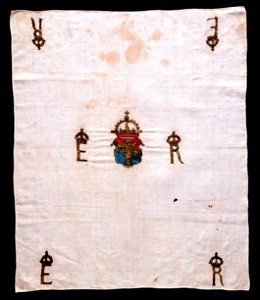 Erik XIVs monogram på näsduk från 1560 cirka - Livrustkammaren - 64935