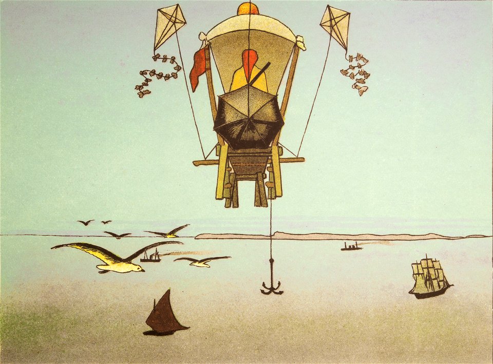 Eric O. W. Ehrström - Illustration for the book Around the Earth in an Airplane (Mediterranean Sea)
