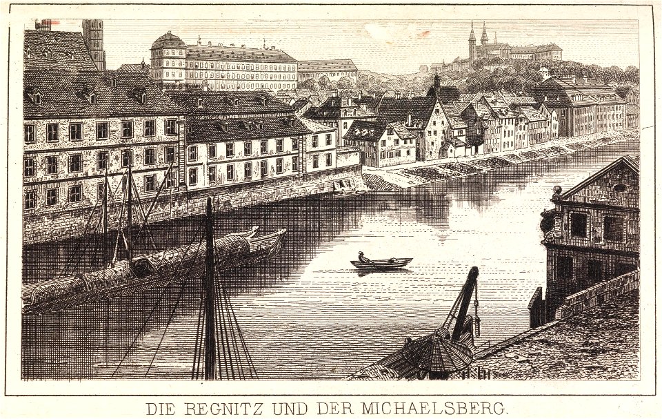 Erinnerung an Bamberg 002 Die Regnitz und der Michaelsberg