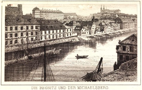 Erinnerung an Bamberg 002 Die Regnitz und der Michaelsberg