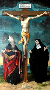 Ercole Ramazzani, Crocifissione di Gesù e i Santi Agostino e Monica, 1585, Museo diocesano (Ancona)