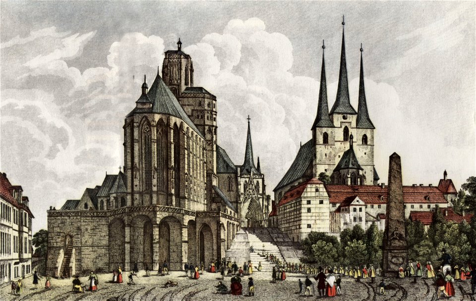 Erfurt-1840-Domplatz-Prozession