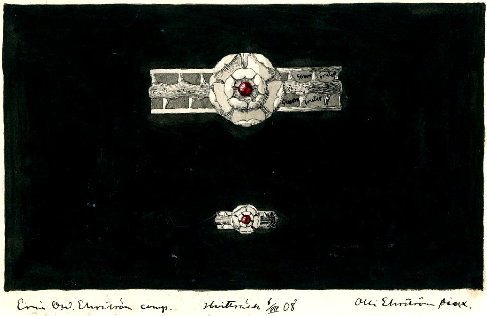 Eric O. W. Ehrström - Designs of a ring and a brooch