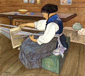Ernest Biéler la tisserande