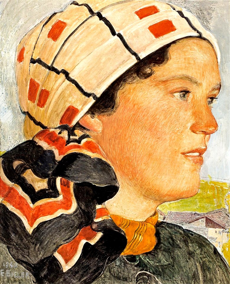 Ernest Biéler Saviésanne au foulard 1