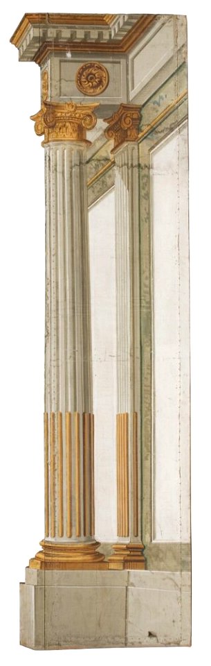 Erik Palmstedt - Del av kuliss till Ett palais, 16 delar, Kuliss för vänstra delen av scenen, jonisk kolonn - NMGrh 3817i - Nationalmuseum