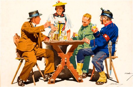 Ernest Biéler Schweizer beim Wein