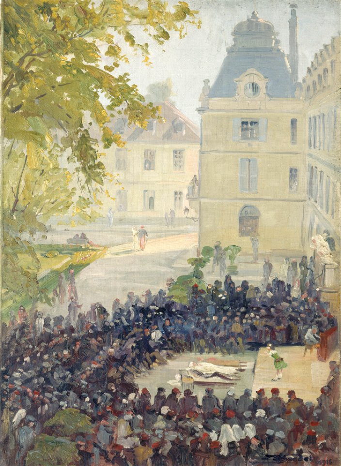 Ernest Boudet - Concert donné aux blessés dans la cour de l'hôpital militaire du Val-de-Grâce, - P1250 - Musée Carnavalet