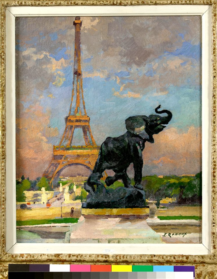 Ernest Jules Renoux - L'Eléphant pris au piège de Frémiet et la Tour Eiffel - PPP4964 - Musée des Beaux-Arts de la ville de Paris