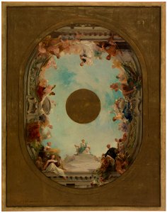 Ernest Jean Delahaye - Esquisse pour la mairie de Courbevoie , la Ville de Courbevoie préside la fête du mariage - PPP3951 - Musée des Beaux-Arts de la ville de Paris