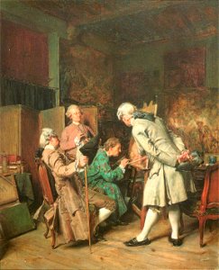 Ernest Meissonier - Les Amateurs de peinture - Orsay RF 1855. Free illustration for personal and commercial use.