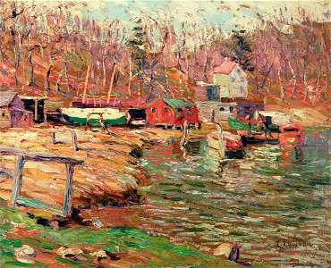 Ernest Lawson - Harlem River Scene - 76.80 - Minneapolis Institute of Arts. Free illustration for personal and commercial use.