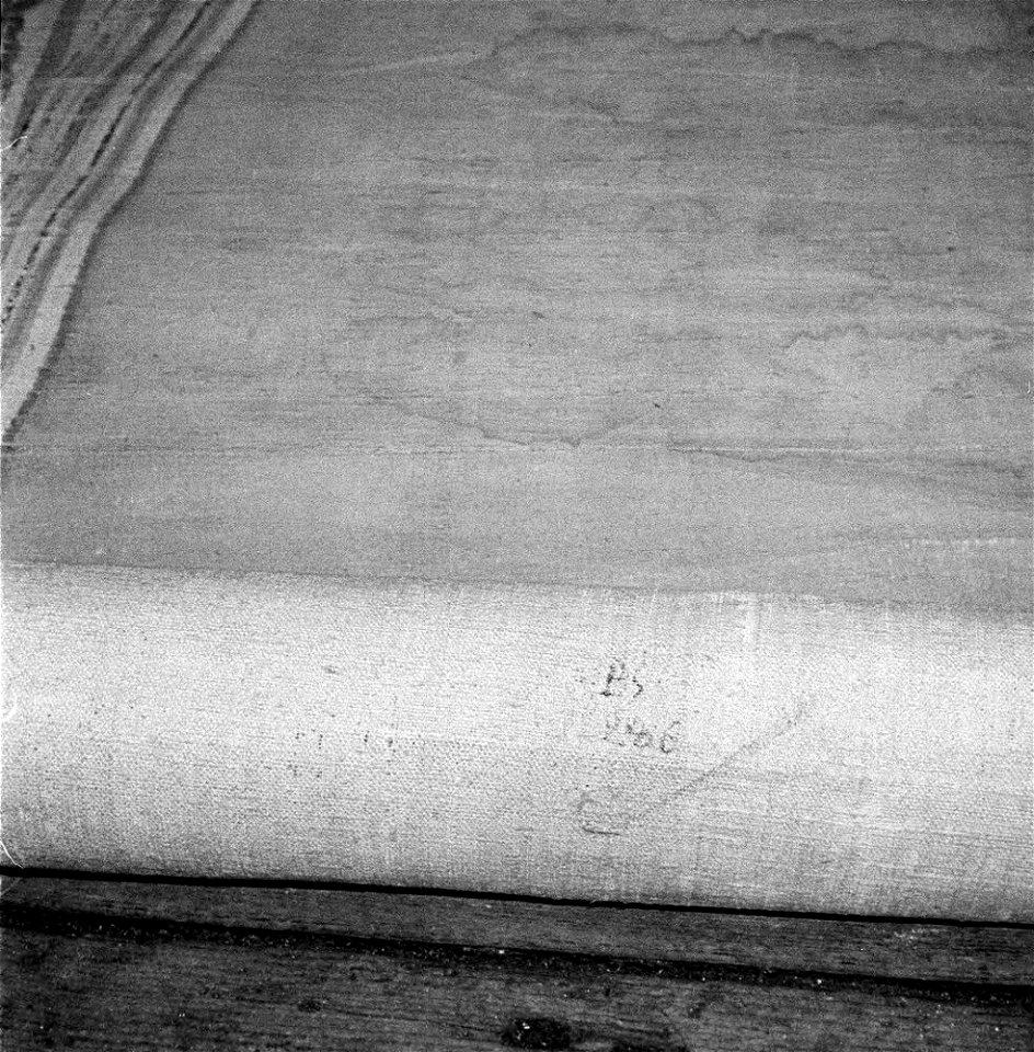 Erik Palmstedt - Del av kuliss till Ett palais, 16 delar, Fondvägg, palatsinteriör med joniska kolonner och kupoltak - NMGrh 3817k - Nationalmuseum