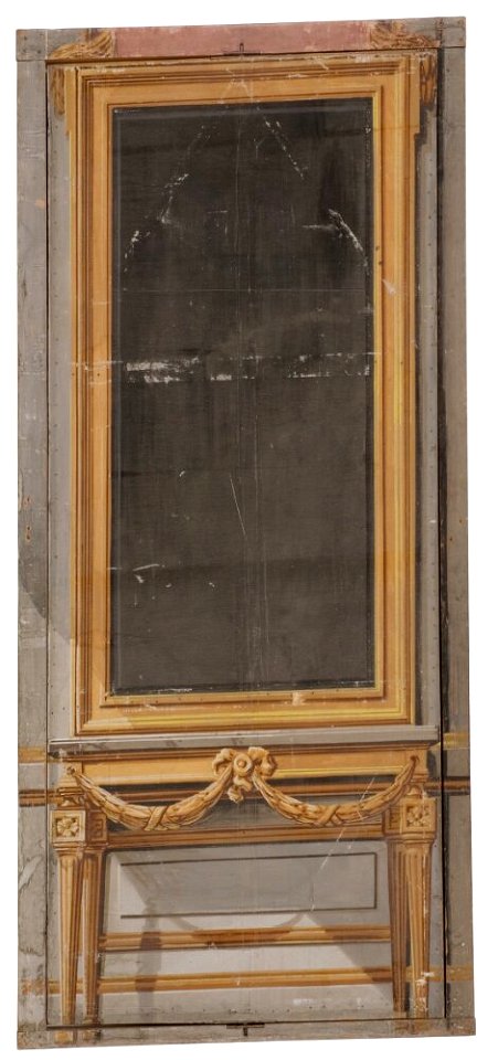 Erik Palmstedt - Kuliss till En kammare, del av vägg med spegel och bord - NMGrh 3813 - Nationalmuseum