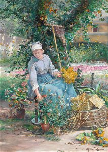 Ernst Albert Fischer-Cörlin - A scene in a flower garden