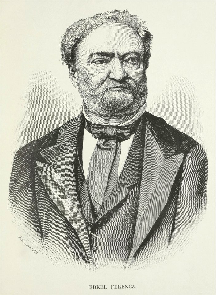 Erkel Ferenc portréja (Pollák Zsigmond metszete)