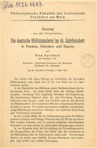 Erna Auerbach Dissertation Auszug