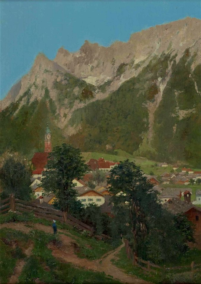 Ernst Dargen Mittenwald mit Karwendelgebirge - Free Stock Illustrations ...