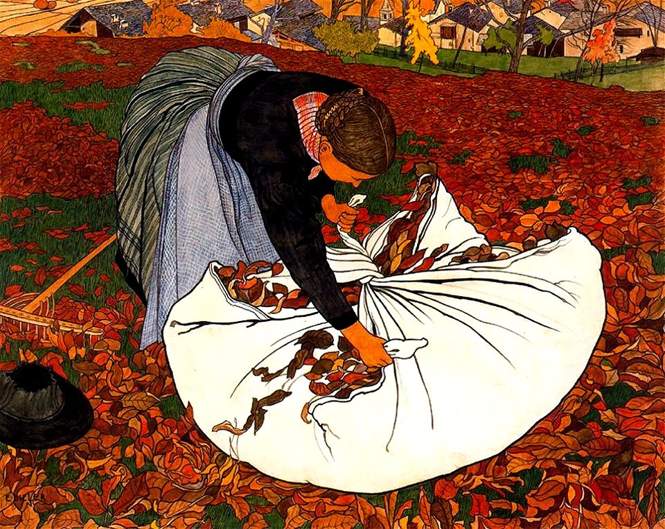 Ernest Biéler la ramasseuse de feuilles mortes
