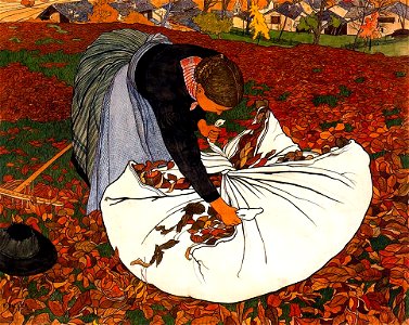 Ernest Biéler la ramasseuse de feuilles mortes