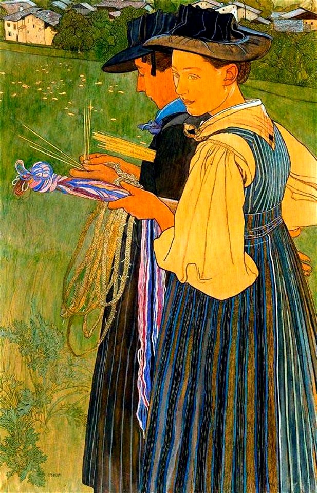 Ernest Biéler Les tresseuses de paille 1