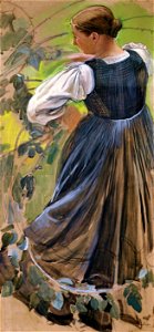 Ernest Biéler Valaisanne au verger