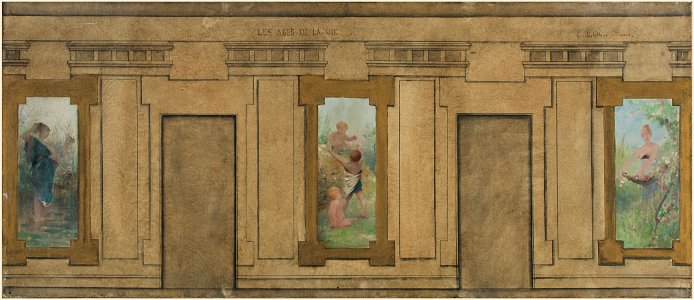 Ernest Jean Delahaye - Esquisse pour la mairie de Courbevoie , Les âges de la vie. La Jeunesse. L'Enfance. La Jeunesse. - PPP3949 - Musée des Beaux-Arts de la ville de Paris