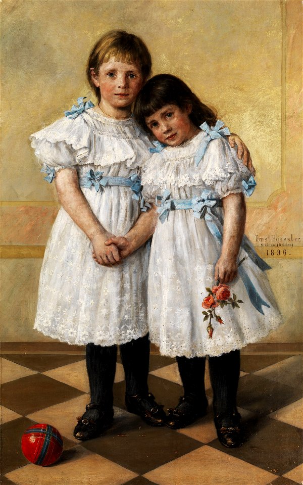 Ernst Hänssler Doppelbildnis zweier Mädchen 1896