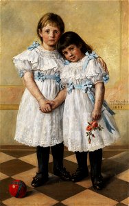 Ernst Hänssler Doppelbildnis zweier Mädchen 1896