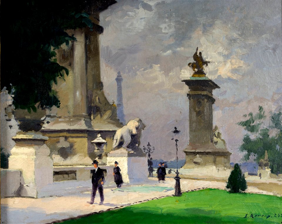 Ernest Jules Renoux - L'Entrée du Pont Alexandre III - PPP4966 - Musée des Beaux-Arts de la ville de Paris (cropped)