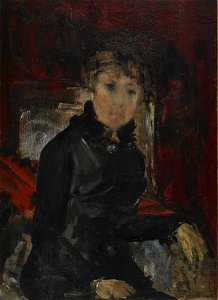 Ernst Josephsson-Sittande svartklädd dam