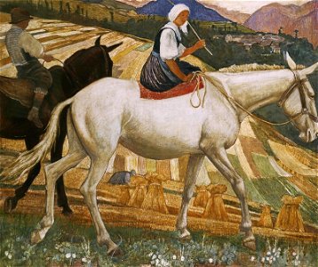 Ernest Biéler Paysanne a dos de mulet 78 х 91.5 1934