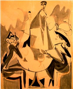 Ernst Ludwig Kirchner - Cafe Chantant II. Free illustration for personal and commercial use.