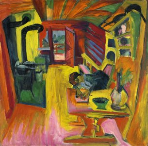 Ernst Ludwig Kirchner - Cocina alpina. Free illustration for personal and commercial use.