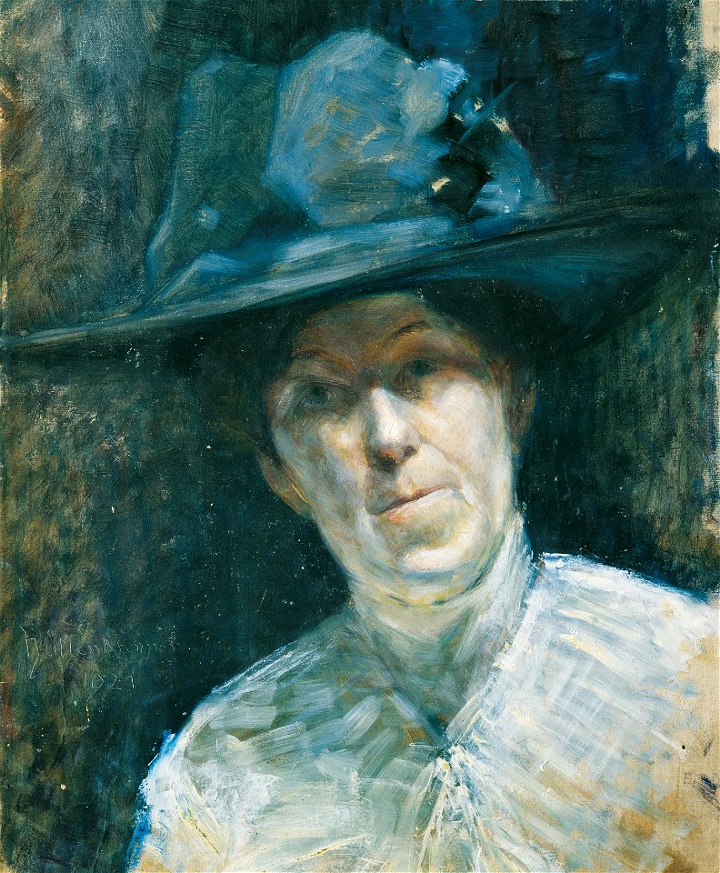 Ernestine von Hüttenbrenner - Dame mit blauem Hut - 6043 - Österreichische Galerie Belvedere