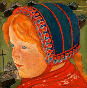 Ernest Biéler. La Petite (Les Hauderes). 21.5 х 22 cm