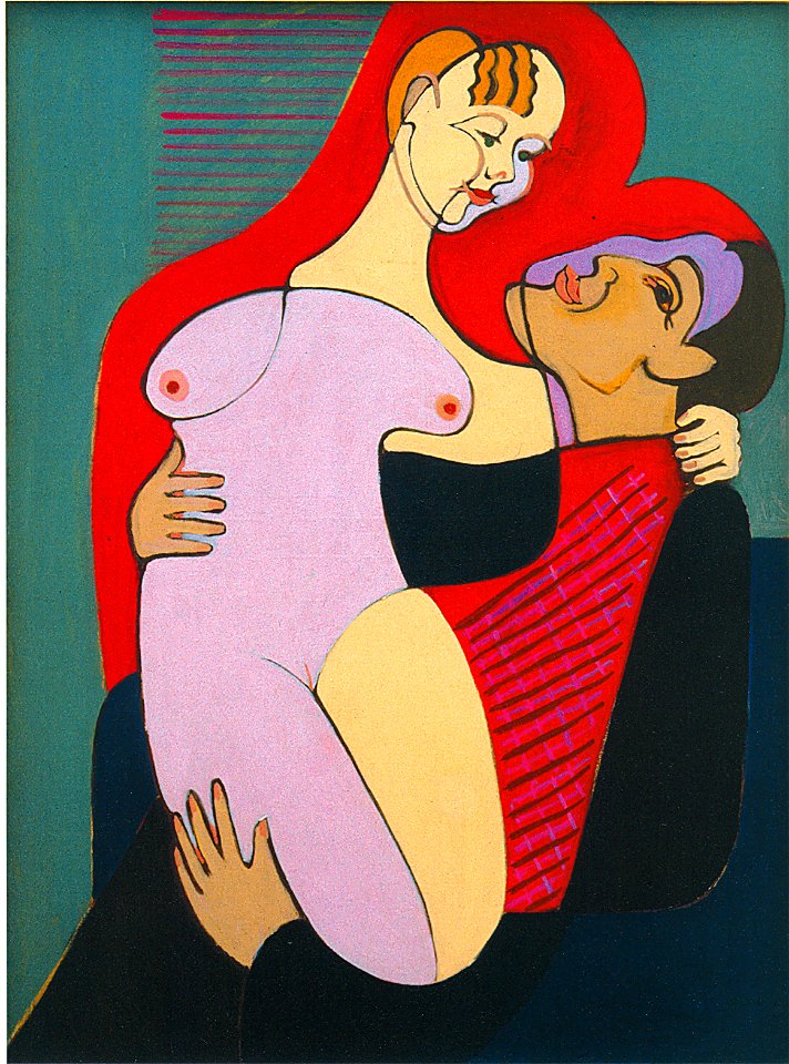 Ernst Ludwig Kirchner - Großes Liebespaar (Ehepaar Hembus)1930