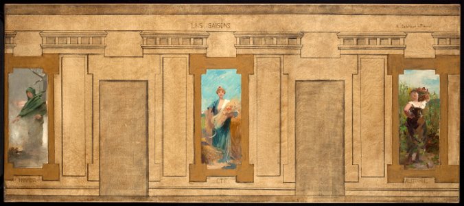 Ernest Jean Delahaye - Esquisse pour la mairie de Courbevoie , Les Saisons. Hiver, été, automne. - PPP3950 - Musée des Beaux-Arts de la ville de Paris