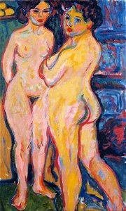 Ernst Ludwig Kirchner - Nudes Standing by Stove - Google Art Project