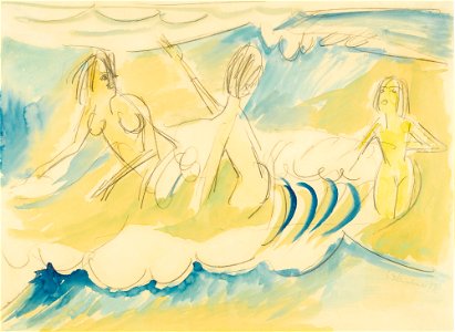 Ernst Ludwig Kirchner - Drei Mädchen im Wasser