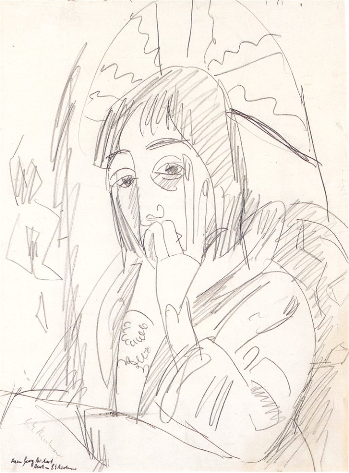 Ernst Ludwig Kirchner - Erna mit Japanschirm