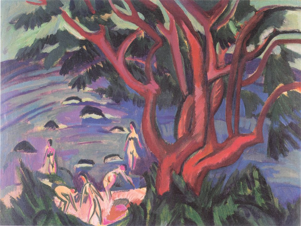 Ernst Ludwig Kirchner - Roter Baum am Strand - 1913