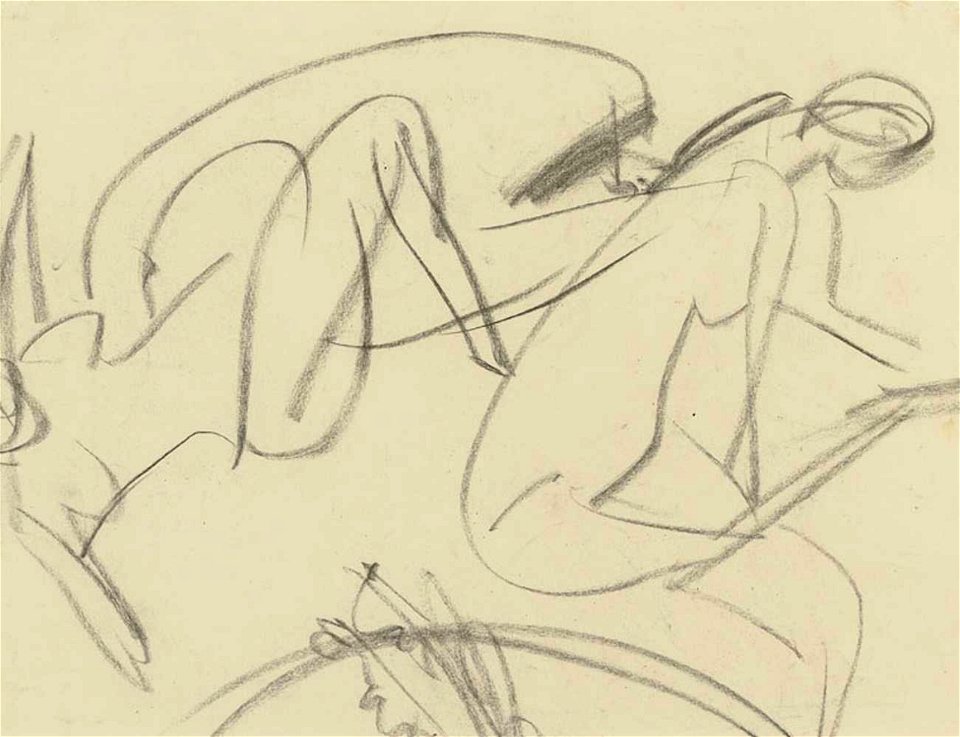 Ernst Ludwig Kirchner Almbauern Rückseite Badende