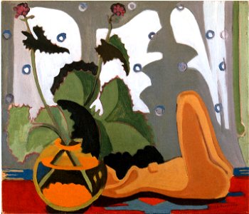 Ernst Ludwig Kirchner - Stillleben mit Plastik vor dem Fenster 1933-35