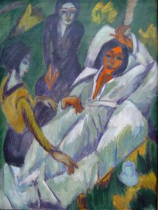 Ernst Ludwig Kirchner Frauen beim Tee 1914-1. Free illustration for personal and commercial use.