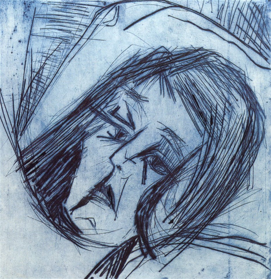 Ernst Ludwig Kirchner Liegender Mädchenkopf 1917