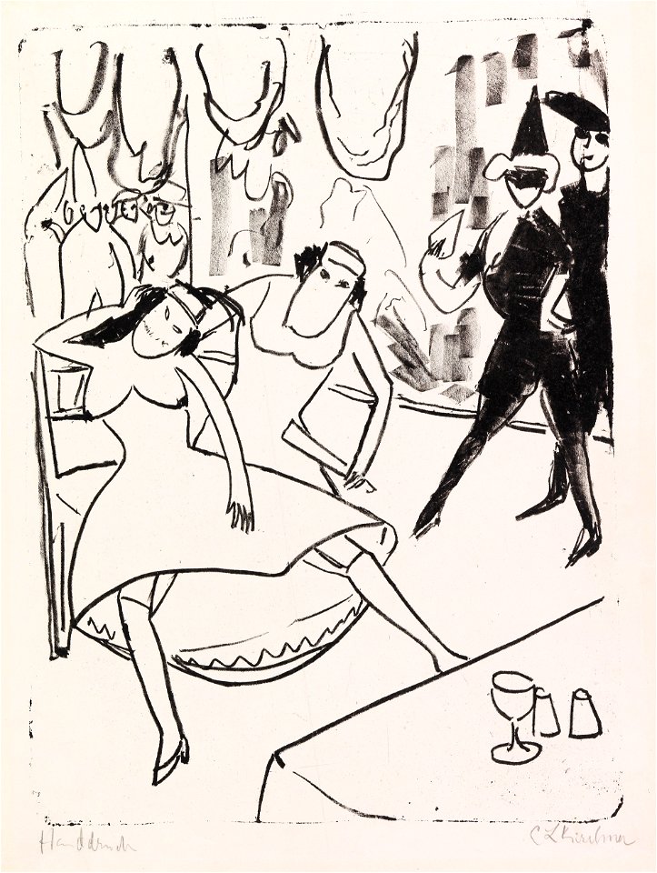 Ernst Ludwig Kirchner Maskenball 1911 Belegexemplar