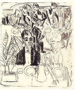 Ernst Ludwig Kirchner Dinertafel-Sanatorium 1916